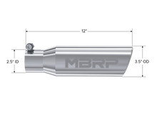 Load image into Gallery viewer, MBRP Universal Tip 3in O.D. Angled Rolled End 2 inlet 10 length - Corvette Realm