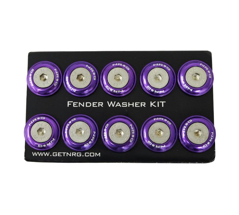 NRG Fender Washer Kit w/Rivets For Plastic (Purple) - Set of 10 - Corvette Realm