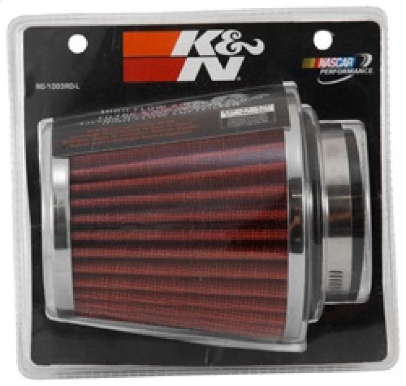 K&N Universal Chrome Filter 2 3/4in FLG / 4 1/2in Bottom / 4 1/2in Height - Corvette Realm