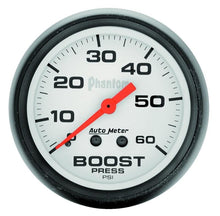 Load image into Gallery viewer, Autometer Phantom 52mm 0-60 PSI Mechanical Boost Gauge - Corvette Realm