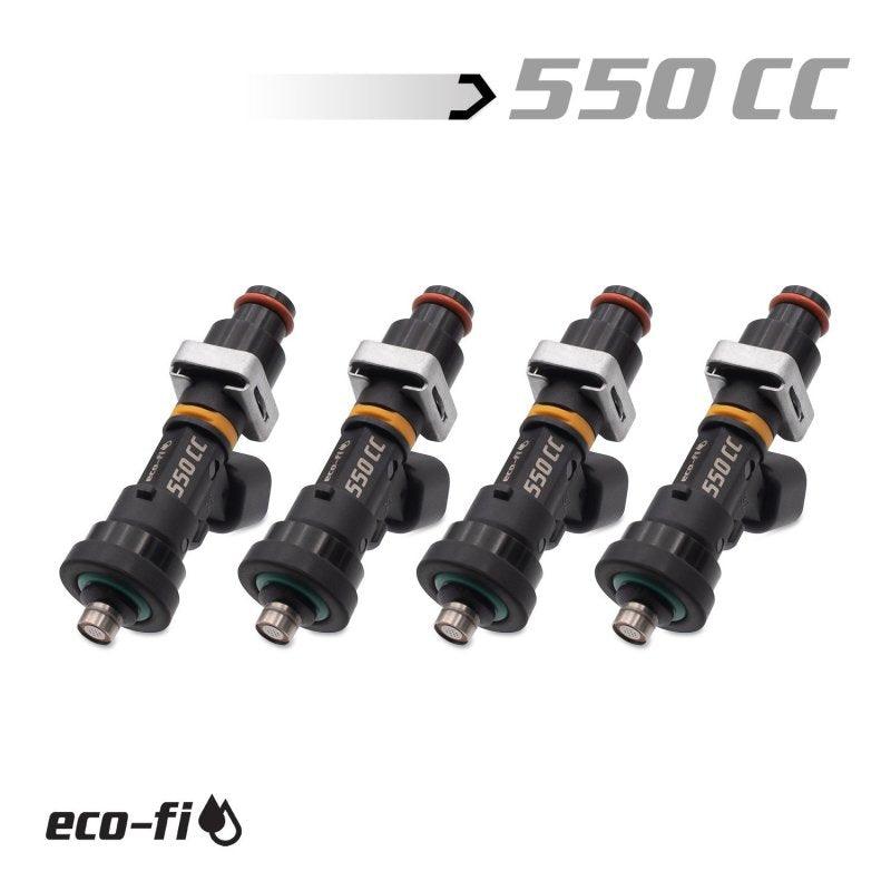 BLOX Racing Eco-Fi Street Injectors 550cc/min w/1/2in Adapter Honda B/D/H Series (Set of 4) - Corvette Realm