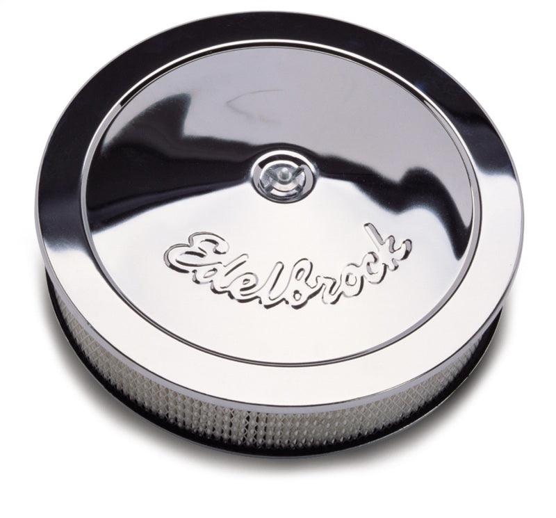 Edelbrock Air Cleaner Pro-Flo Series Round Steel Top Paper Element 14In Dia X 3 313In Chrome - Corvette Realm