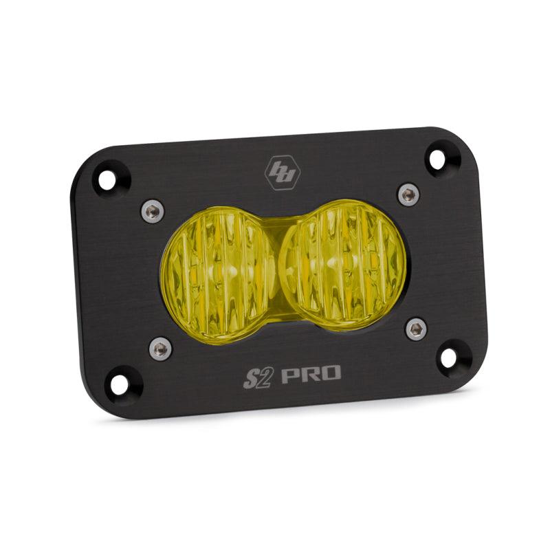 Baja Designs S2 Pro Wide Cornering Pattern Flush Mount LED Light - Amber - Corvette Realm