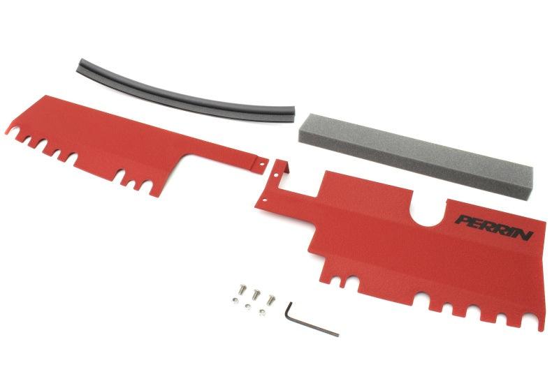 Perrin 15-21 WRX/STI Radiator Shroud (With OEM Intake Scoop) - Red - Corvette Realm