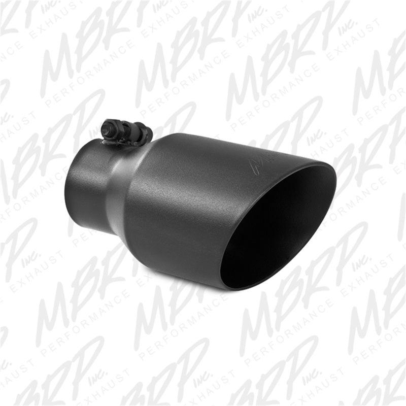 MBRP Universal 4in OD Dual Wall Angled 2.5in Inlet 8in Lgth Exhaust Tip - Black - Corvette Realm