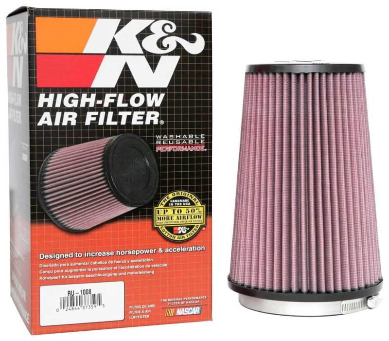 K&N Universal Clamp-On Air Filter 4-1/2in FLG / 5-7/8in B / 4-1/2in T / 8-3/8in H - Corvette Realm