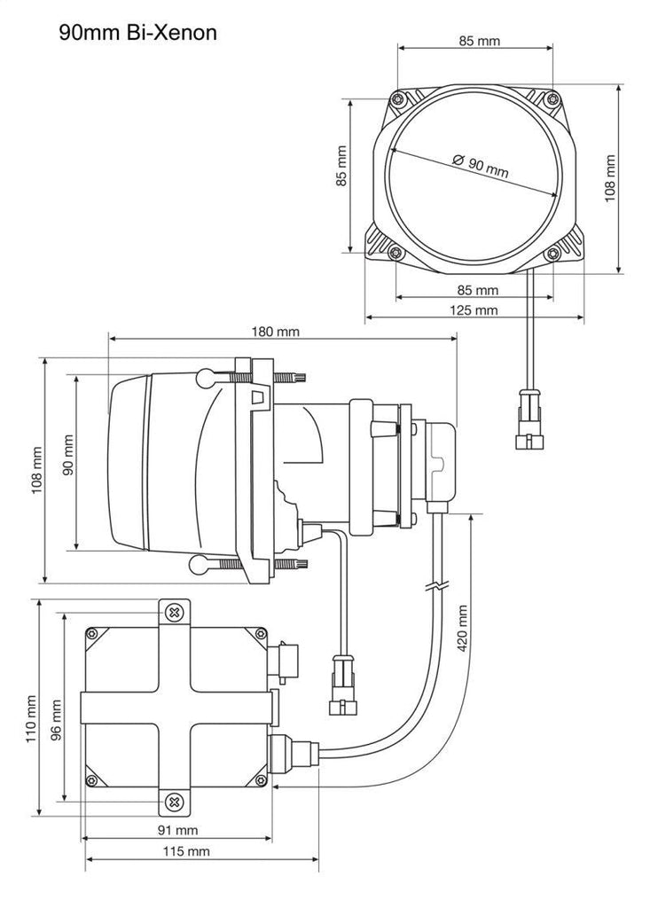 Hella 90MM Bi-Xenon High/Low Beam Module Head Lamp - Corvette Realm