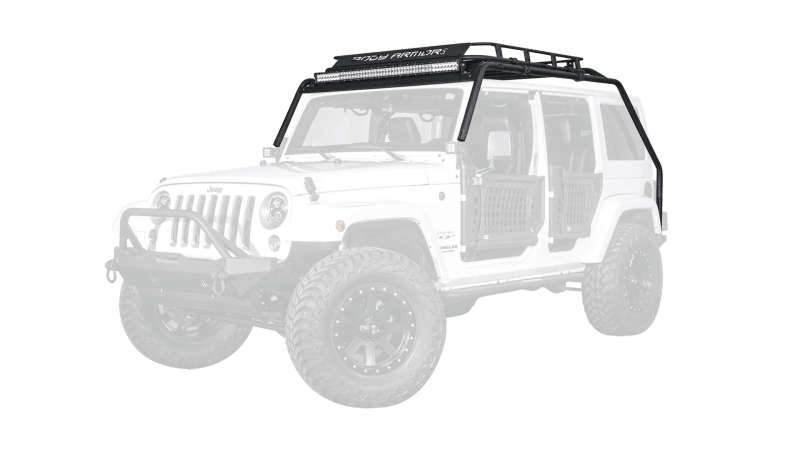 Body Armor 4x4 07-18 Jeep Wrangler JK Windshield Light Bar - Corvette Realm