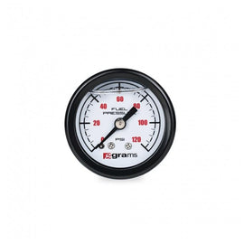 Grams Performance Universal 0-120 PSI Fuel Pressure Guage - White Face - Corvette Realm