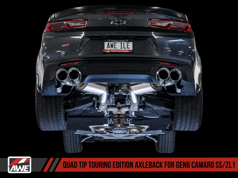 AWE Tuning 16-19 Chevrolet Camaro SS Axle-back Exhaust - Touring Edition (Quad Chrome Silver Tips) - Corvette Realm