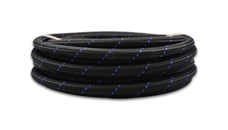 Vibrant -6 AN Two-Tone Black/Blue Nylon Braided Flex Hose (5 foot roll) - Corvette Realm