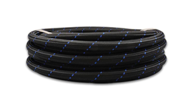 Vibrant -10 AN Two-Tone Black/Blue Nylon Braided Flex Hose (10 foot roll) - Corvette Realm