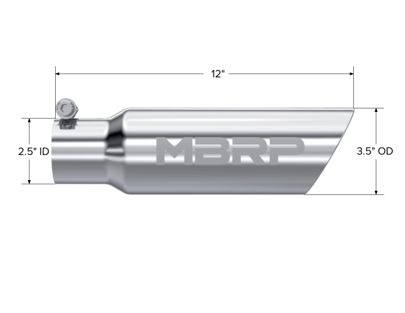 MBRP Universal Tip 3in O.D. Dual Wall Angled 2 inlet 12 length - Corvette Realm