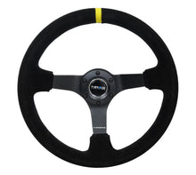 Load image into Gallery viewer, NRG Reinforced Steering Wheel (350mm / 3in. Deep) Blk Suede/X-Stitch w/5mm Blk Spoke &amp; Yellow CM - Corvette Realm