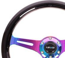 Load image into Gallery viewer, NRG Classic Wood Grain Steering Wheel (350mm) Black Paint Grip w/Neochrome 3-Spoke Center - Corvette Realm