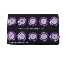 NRG Fender Washer Kit w/Rivets For Plastic (Purple) - Set of 10 - Corvette Realm