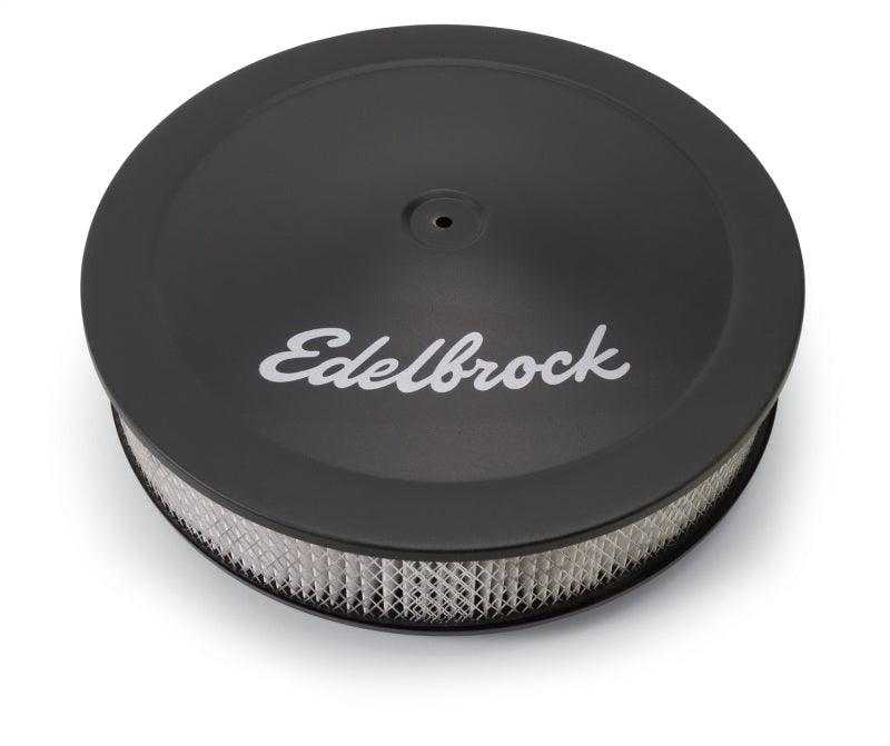 Edelbrock Air Cleaner Pro-Flo Series Round Steel Top Paper Element 14In Dia X 3 75In Dropped Base - Corvette Realm