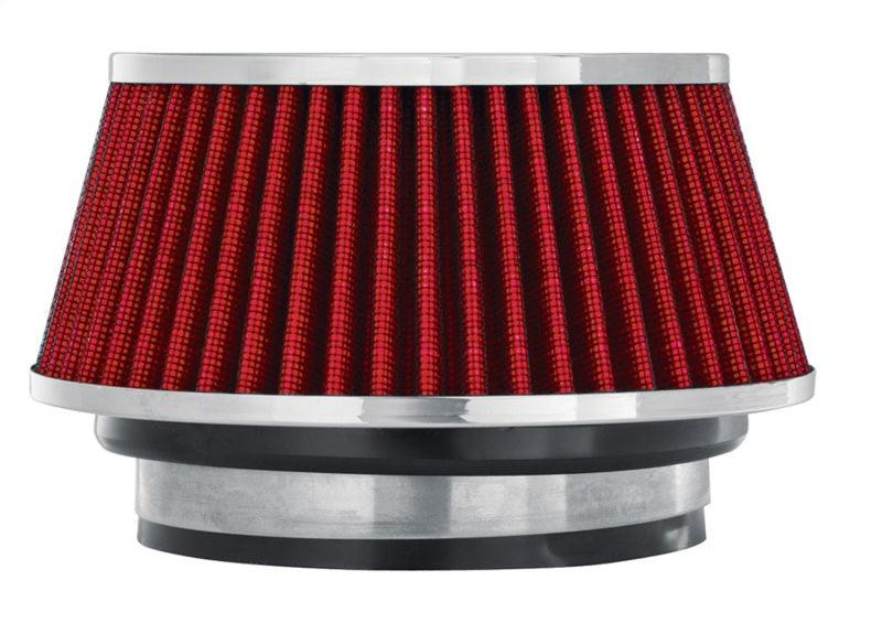 Spectre Adjustable Conical Air Filter 2-1/2in. Tall (Fits 3in. / 3-1/2in. / 4in. Tubes) - Red - Corvette Realm