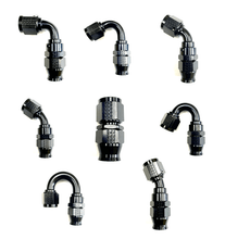 Load image into Gallery viewer, Fragola -8AN Real Street x 120 Degree Hose End Black For PTFE Hose - Corvette Realm