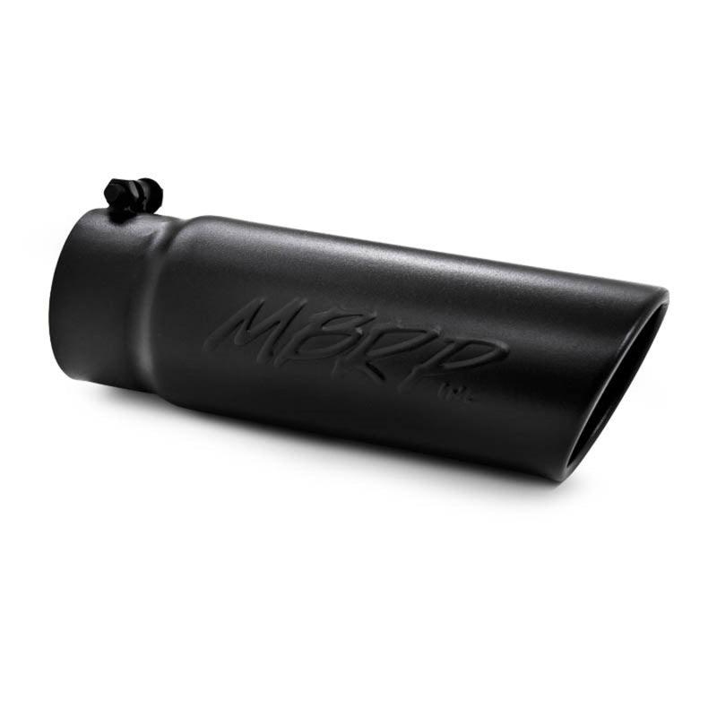 MBRP Universal Tip 4 O.D. Angled Rolled End 3.5 inlet 10 length- Black Finish - Corvette Realm