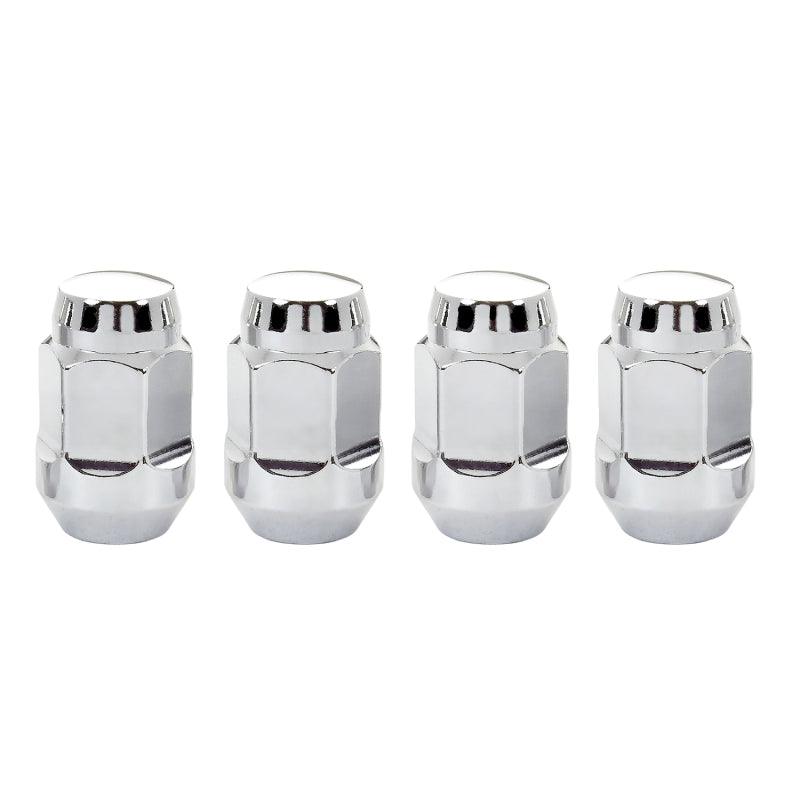 McGard Hex Lug Nut (Cone Seat Bulge Style) M12X1.5 / 3/4 Hex / 1.45in. Length (4-Pack) - Chrome - Corvette Realm