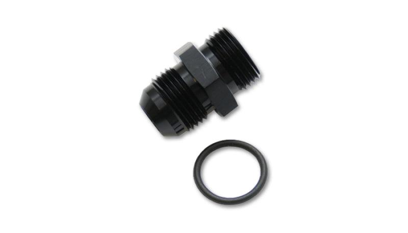 Vibrant -8AN Male Flare to 4AN ORB Male Straight Adapter w/O-Ring - Anodized Black - Corvette Realm