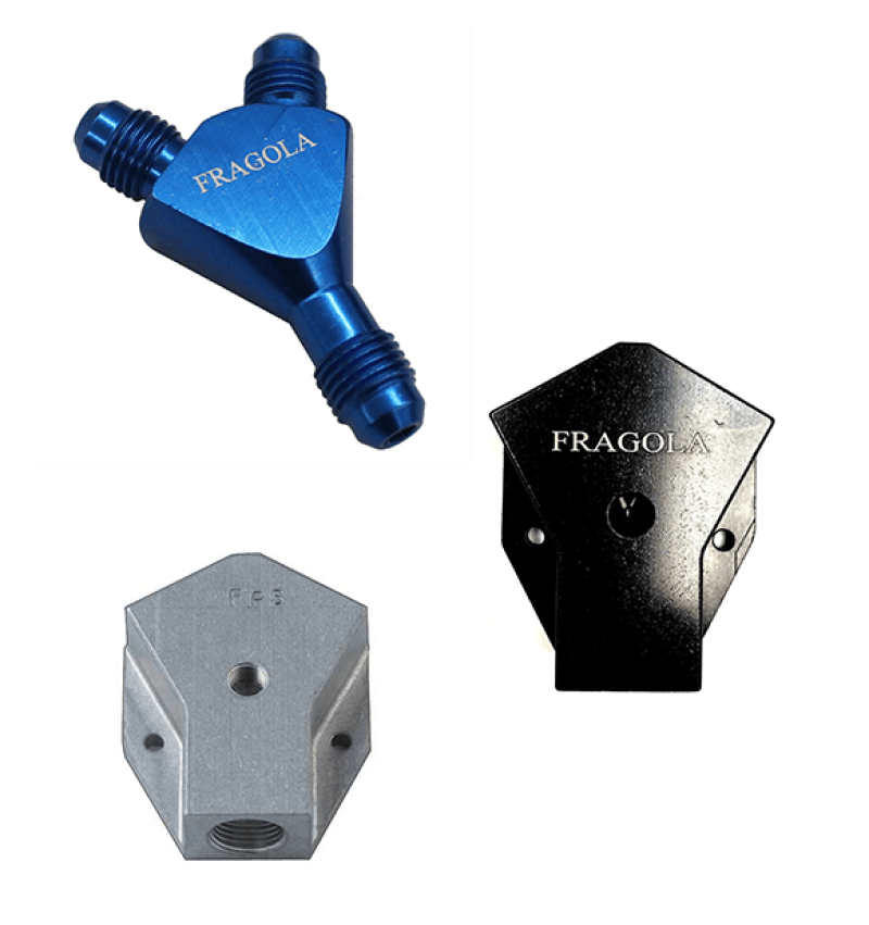 Fragola Y-Fitting -16AN Male Inlet x -12AN Male Outlets Black - Corvette Realm