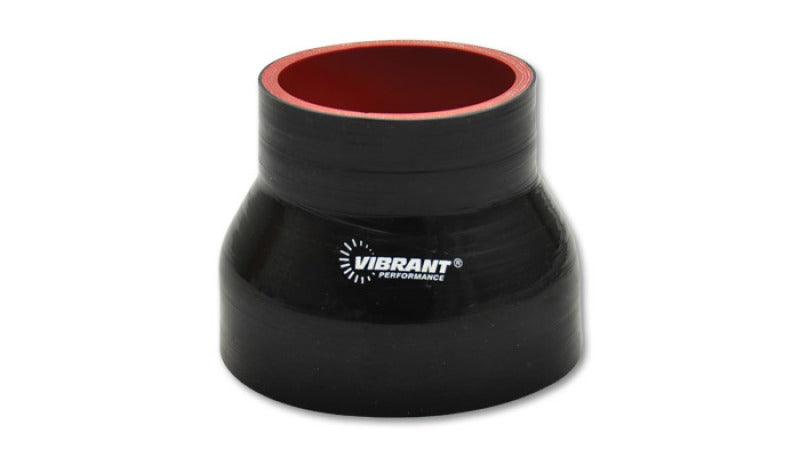 Vibrant 4 Ply Reinforced Silicone Transition Connector - 2.25in I.D. x 3in I.D. x 3in long (BLACK) - Corvette Realm