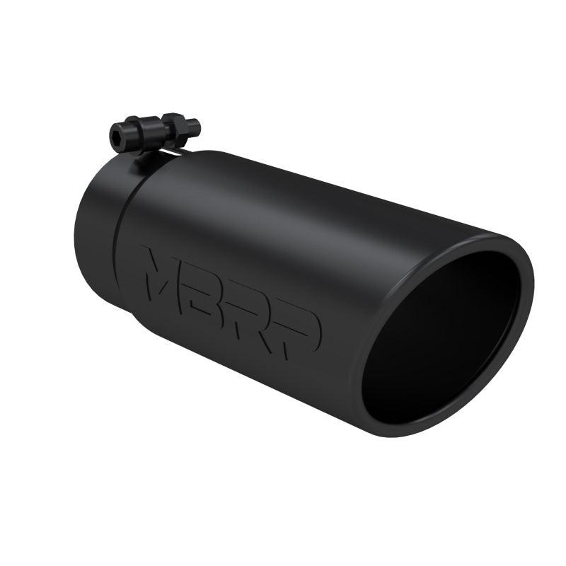 MBRP Universal Tip 4 O.D. Angled Rolled End 3.5 inlet 10 length- Black Finish - Corvette Realm