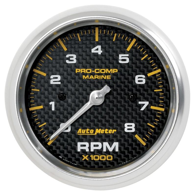 Autometer Marine Carbon Fiber 3-3/8in 8k RPM Tachometer - Corvette Realm