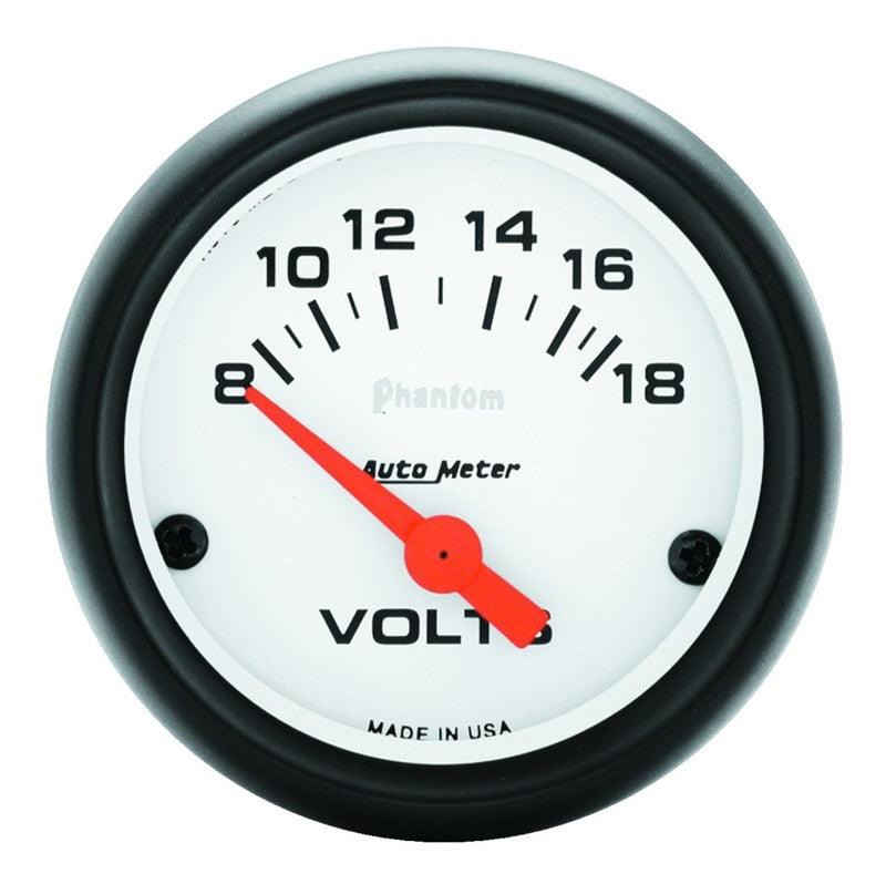 Autometer Phantom 52mm 8-18V Electronic Voltmeter Gauge - Corvette Realm