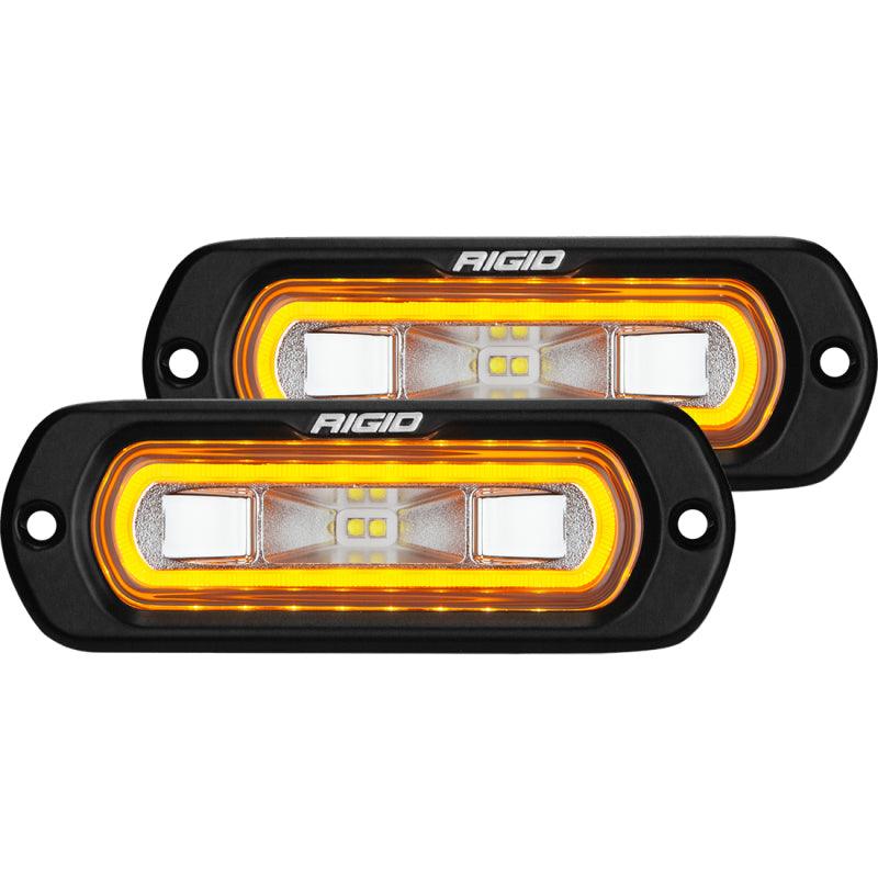 Rigid Industries SR-L Series Flush Mount LED Spreader Pair w/ Amber Halo - Universal - Corvette Realm