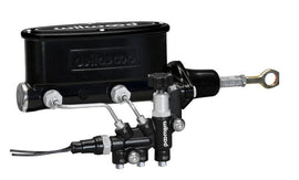 Wilwood HV Tandem M/C Kit w L/H Bracket & Prop Valve - 7/8in Bore Black-W/Push. - Early Mustang - Corvette Realm