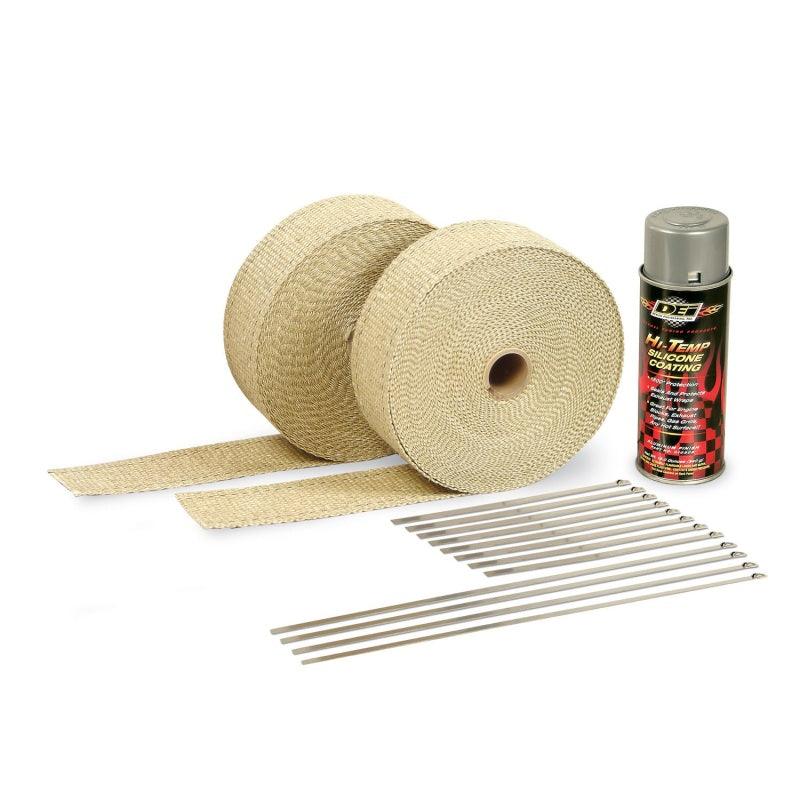 DEI Exhaust Wrap Kit - Tan Wrap & Aluminum HT Silicone Coating - Corvette Realm