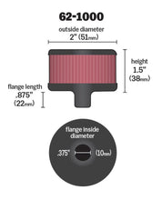 Load image into Gallery viewer, K&amp;N Steel Base Crankcase Vent Filter 0.375in Vent OD x 2in OD x 1.5in Height - Corvette Realm