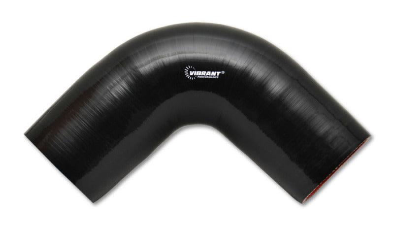 Vibrant 4 Ply Reinforced Silicone Elbow Connector - 4in I.D. - 90 deg. Elbow (BLACK) - Corvette Realm