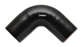 Vibrant 4 Ply Reinforced Silicone Elbow Connector - 1.75in I.D. - 90 deg. Elbow (BLACK) - Corvette Realm