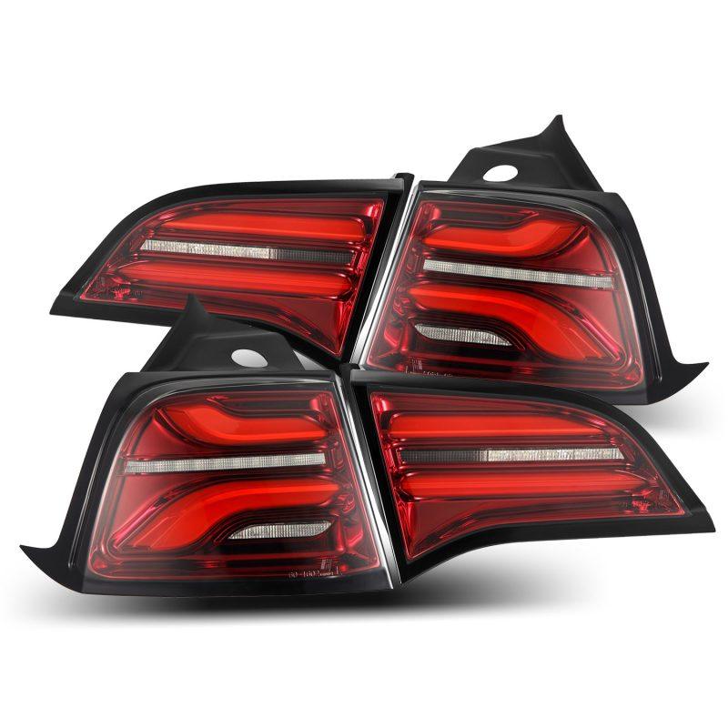 AlphaRex 17-22 Tesla Model 3 PRO-Series LED Tail Lights Red Smoke w/Seq Sig - Corvette Realm