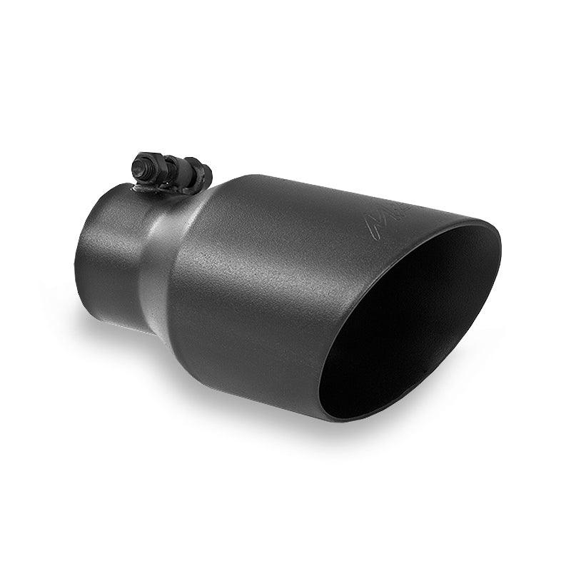 MBRP Universal 4in OD Dual Wall Angled 2.5in Inlet 8in Lgth Exhaust Tip - Black - Corvette Realm