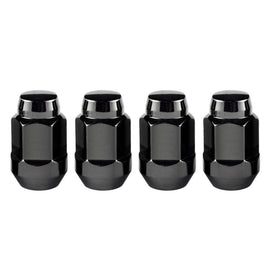 McGard Hex Lug Nut (Cone Seat Bulge Style) M12X1.5 / 3/4 Hex / 1.45in. Length (4-Pack) - Black - Corvette Realm