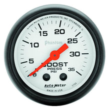 Load image into Gallery viewer, Autometer Phantom 52mm 35 PSI Mechanical Boost Gauge - Corvette Realm