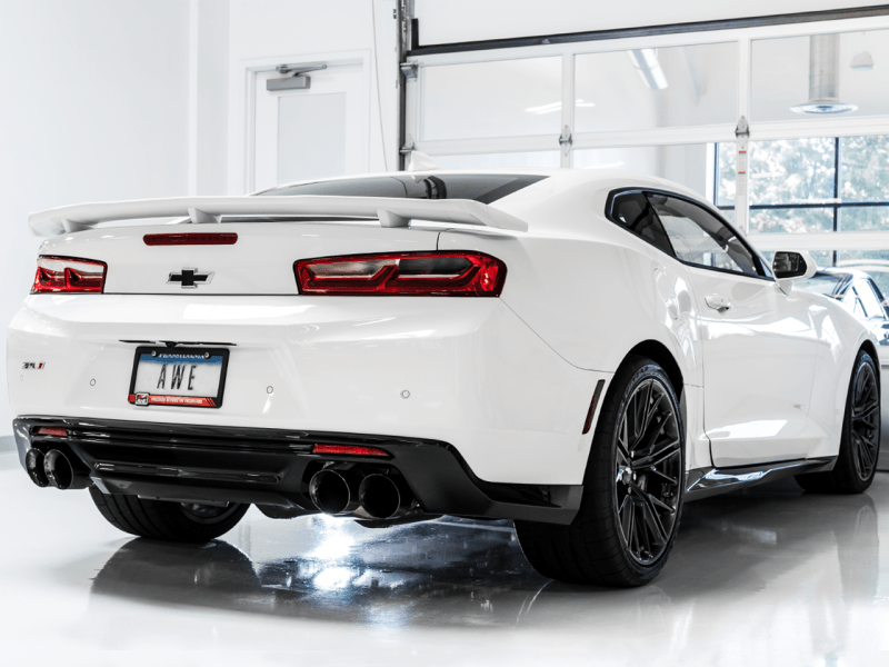 AWE Tuning 16-19 Chevy Camaro SS Res Cat-Back Exhaust -Touring Edition (Quad Diamond Black Tips) - Corvette Realm