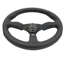 Load image into Gallery viewer, NRG Reinforced Steering Wheel (350mm / 2.5in. Deep) Blk Leather Comfort Grip w/5mm Matte Blk Spokes - Corvette Realm