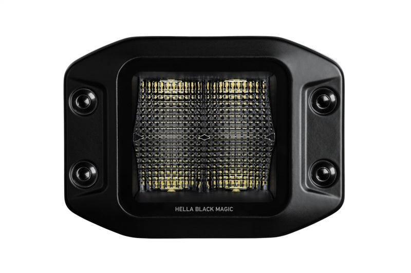 Hella Universal Black Magic 3.2in L.E.D. Cube Kit - Flood Beam (Flush Mount) - Corvette Realm