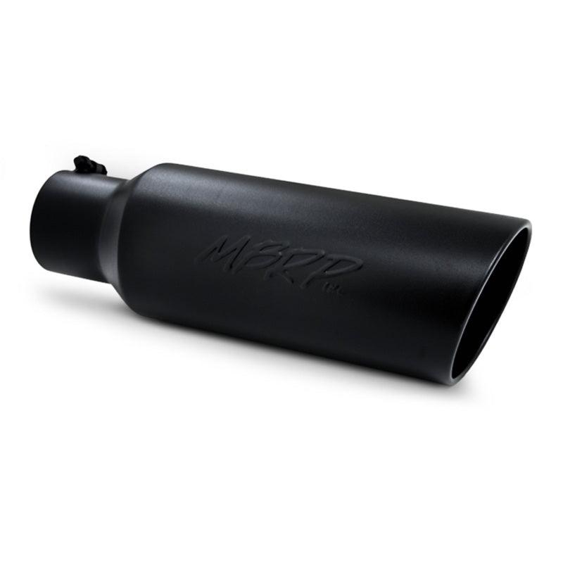 MBRP Universal Tip 6in OD Rolled End 4in Inlet 18in L Black Coated Exhaust Tip - Corvette Realm