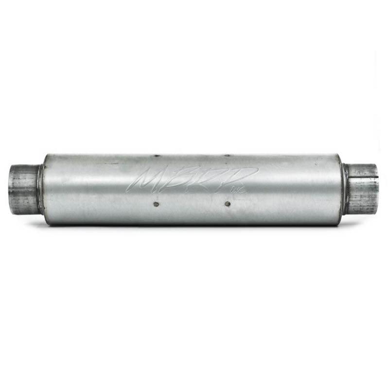 MBRP Universal Quiet Tone Muffler 4in Inlet/Outlet 24in Body 6in Dia 30in Overall Aluminum - Corvette Realm