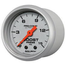 Load image into Gallery viewer, Autometer Ultra-Lite 52mm 0-15 PSI Mechanical Boost Gauge - Corvette Realm