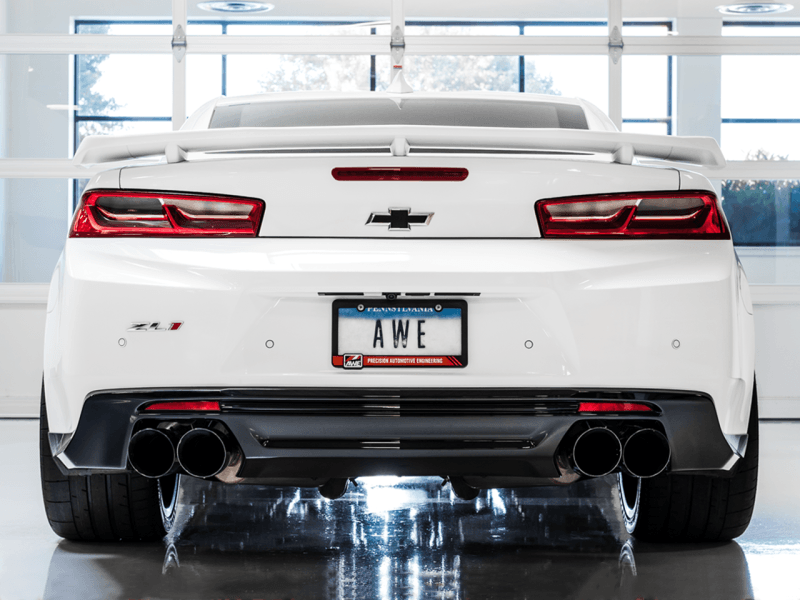 AWE Tuning 16-19 Chevy Camaro SS Res Cat-Back Exhaust -Touring Edition (Quad Diamond Black Tips) - Corvette Realm