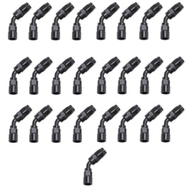 Russell Performance -6 AN Black 45 Degree Full Flow Hose End - Corvette Realm