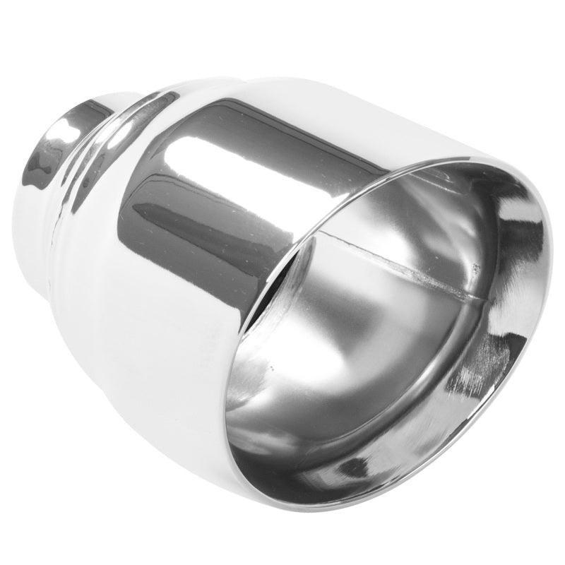 MagnaFlow Tip Stainless Double Wall Round Single Outlet Polished 4.5in DIA 2.5in Inlet 5.75in Length - Corvette Realm